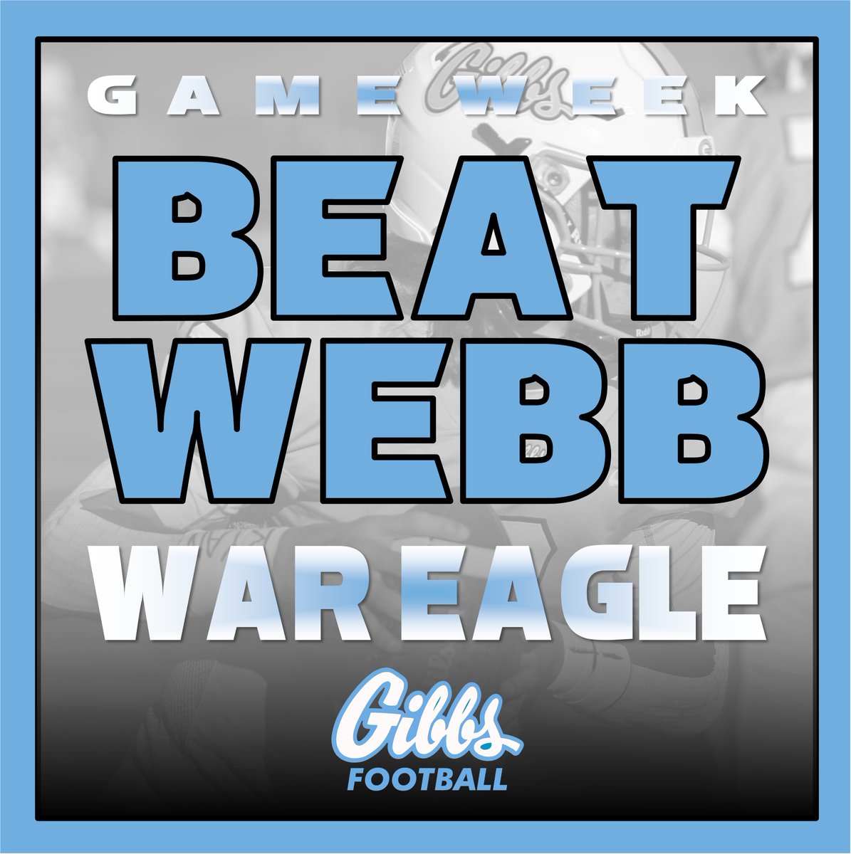 Gibbs_Football's tweet photo. It’s Webb Week! Your Eagles will be at Webb for our first “home” game of the season. Webb will be a quality opponent and give the Eagles a great challenge on the field! Eagles vs Spartans! Be there! https://t.co/49hSuQyOPz