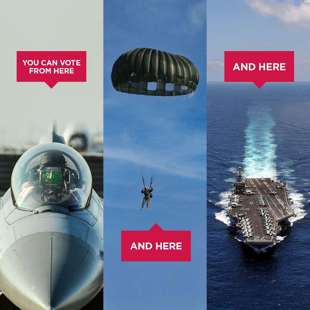 FVAP's tweet photo. #MilitaryMembers can vote — wherever they are. If you're stationed away from your voting residence, find an Installation Voter Assistance (IVA) Office near you to receive in-person help. They can assist you in completing forms and answer absentee voting questions. #militaryvoting https://t.co/uDgor1YNST
