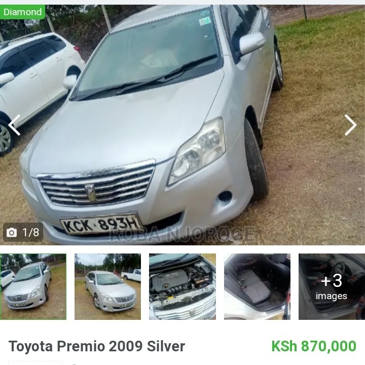 MuvitiSamuel1's tweet photo. I never imagined I would get a toyota Premio 2009 silver for less than a million KSH😮.
But with plugs on https://t.co/YqGRCegbix I can get it for 870k🤔.If you love cars as much as me you will know this is a complete bargain courtesy of jiji😁.Where else can you get such a deal? https://t.co/alwknNeK03