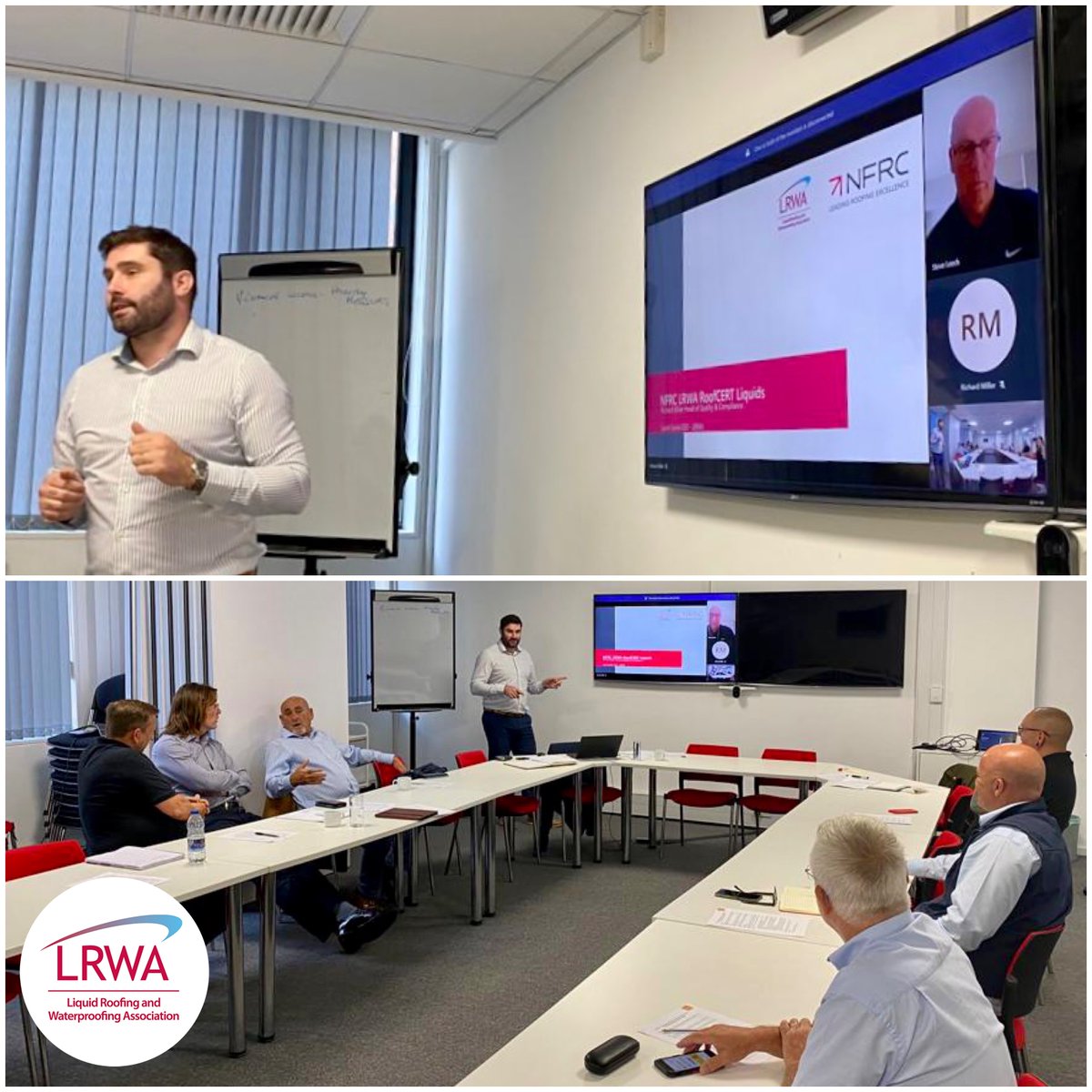 We love a productive day!🤗
Thanks to those LRWA members who attended  yesterday’s discussions on how to develop the liquid installer route for <a href="/RoofCERT/">RoofCERT</a>.
Special thanks to Richard Miller (<a href="/TheNFRC/">NFRC</a>) for hosting the workshop &amp; providing an overview of the job to be done.
#roofing