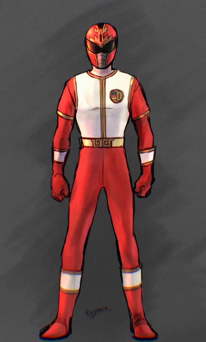 立ち絵練習。スーパー戦隊最推しのリュウレンジャー。 