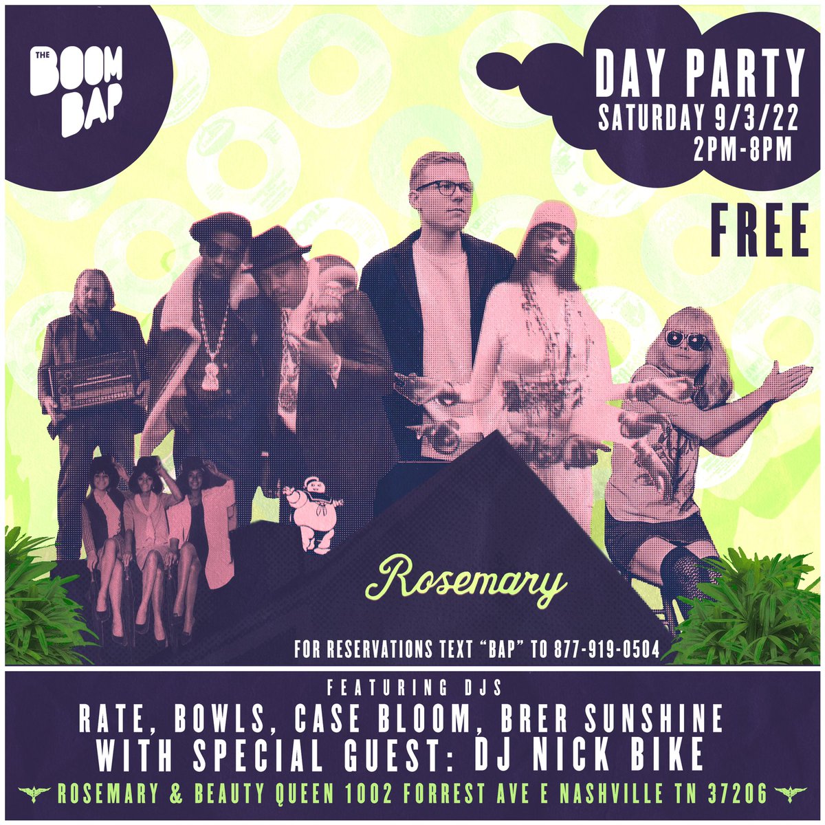 Labor Day weekend! Saturday 9/3 #THEBOOMBAP Day Party is back at @rbqnashville with special guest <a href="/djnickbike/">Nicholas Melnyk</a>! Text “BAP” to 877-919-0504 to reserve a table and skip the line!
2-8pm
21+
FREE!