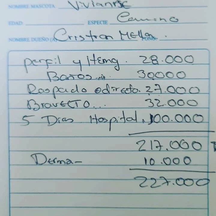 Kristian_Mella's tweet photo. $107.000 REUNIDOS
Que permite el ingreso a la clínica, entonces allá va!
Adjunto el presupuesto, necesitamos reunir $120.000 más para contemplar el pago completo de su recuperación. Adjunto las cuentas disponibles.
Su nombre es #Vianno🐶 y estamos intentando cambiar su vida. https://t.co/LQ7G0FOjsI