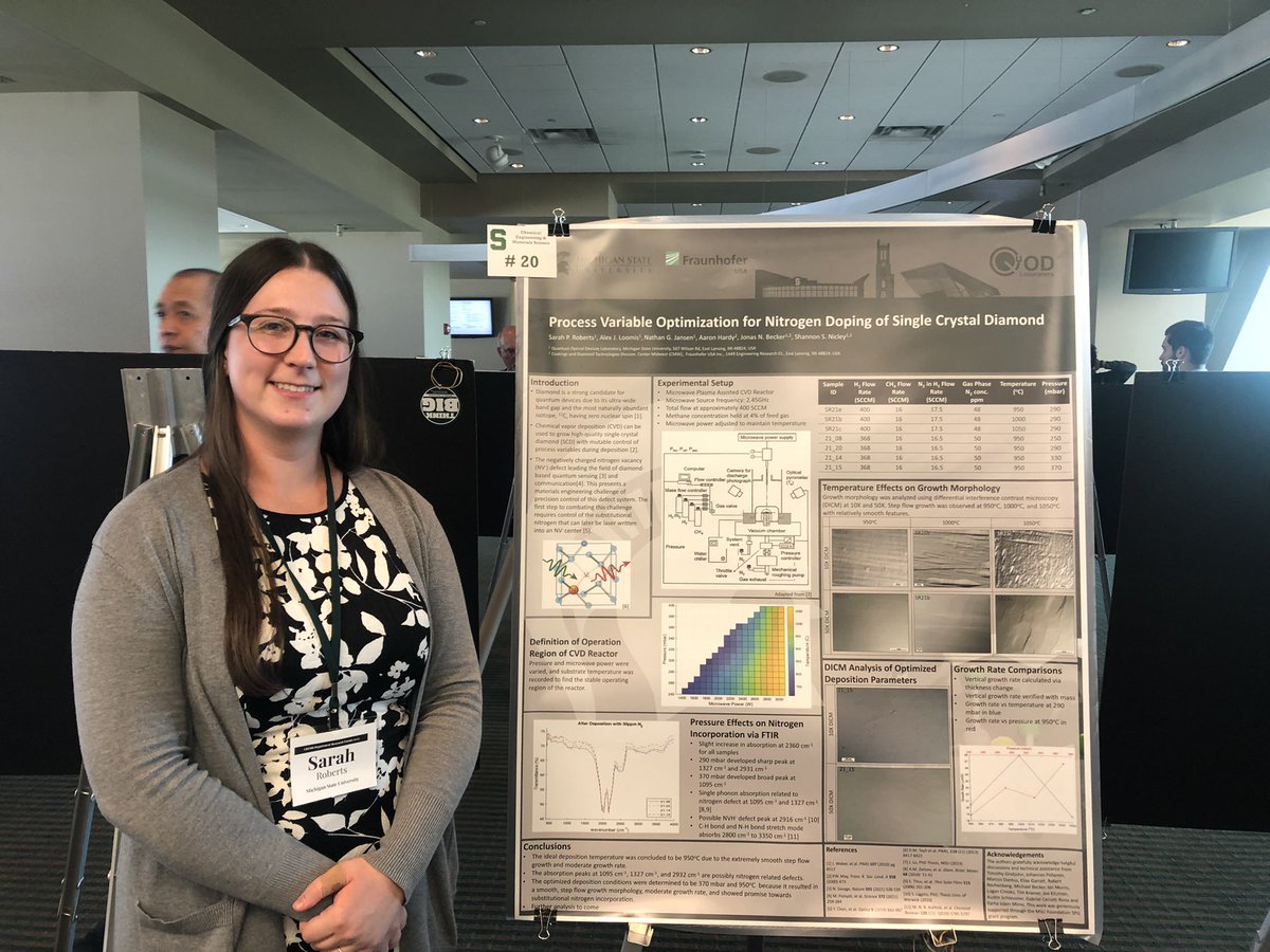 quod_lab's tweet photo. Sarah Roberts is presenting her work and representing @quod_lab today at the @msuCHEMS 18th Annual ChEMS Research Forum today at Spartan Stadium. It’s a really cool venue up in the MSUFCU Club, and a very nice event! @MSU_EGR @MSUGradSchool @MSU_Football https://t.co/G0AXmKcy5W