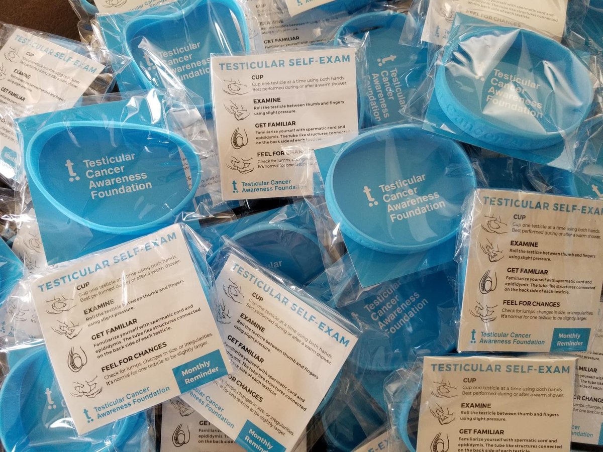 Testicular Cancer Awareness Foundation wristbands with our testicular self-exam cards. Awareness and early detection are key! 

#testicularcancer #urology