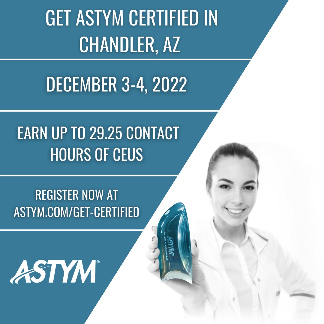 astym's tweet photo. 🚨 New #Astym course on the 2022 schedule 🚨

Get certified in Chandler, AZ (Phoenix Area) and earn up to 29.25 contact hours in one weekend! Visit the link in our bio to learn more. 

#pt #physicaltherapy #rehabilitation https://t.co/F9Hu2jg8SI