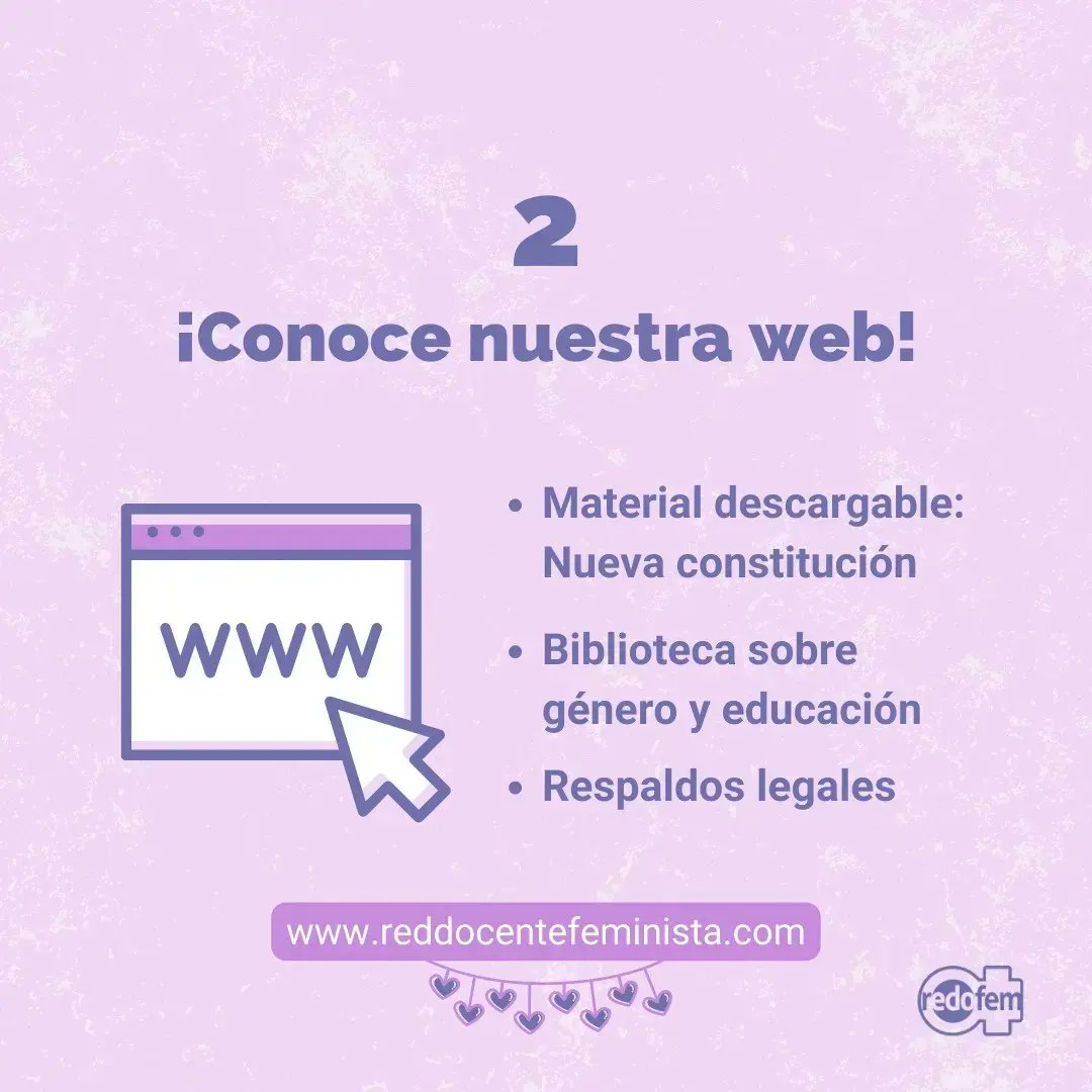 redofem's tweet photo. 👉🏽 Ahí encontrarás material descargable relacionado con la Nueva Constitución, bibliografía sobre temáticas de género y educación, algo de nuestra historia y actividades. Aún estamos añadiendo información, pero quisimos compartirla desde ya para que puedan acceder ¡Compartan!  👩🏽‍🏫 https://t.co/ZxrlPl8HyI
