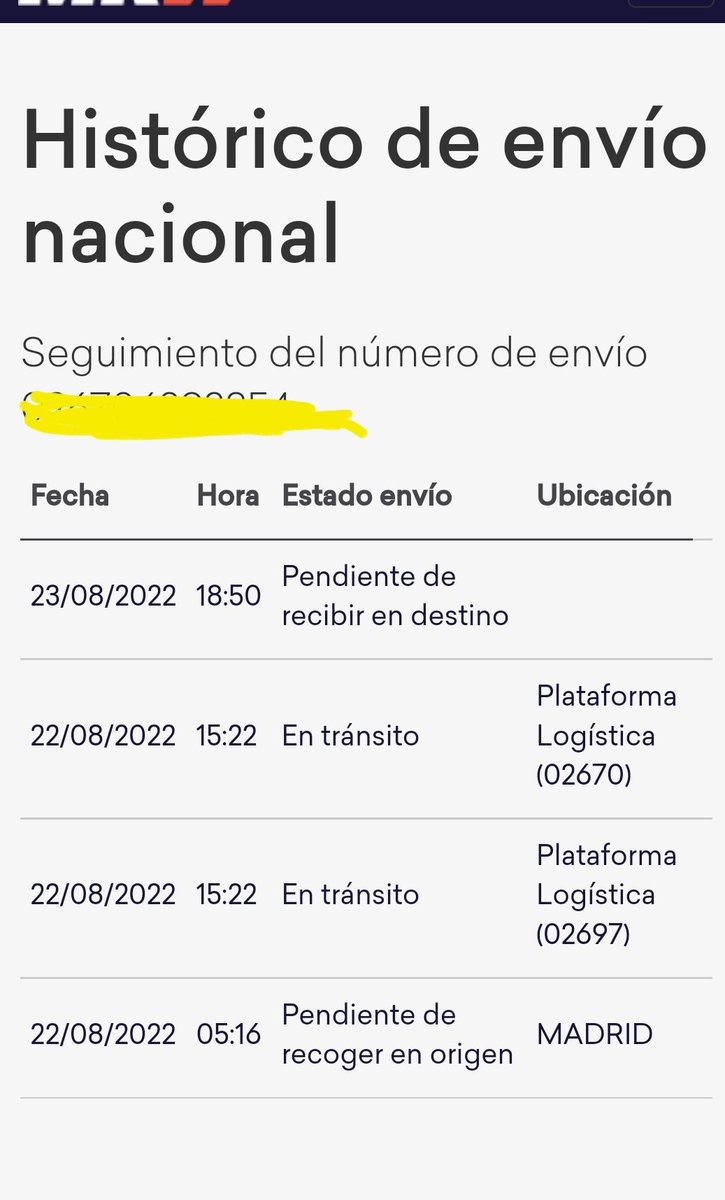 jj99211's tweet image. Vaya desastre de @mrw_es entregando envíos en provincias. ¿PARA QUÉ AVISÁIS DE UNA ENTREGA QUE NO SOIS CAPACES DE HACER?
Todo el día esperando en la puerta, cambiáis el estado a las 18:50 h y a estas horas, NADA.