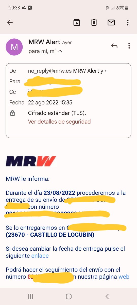 jj99211's tweet image. Vaya desastre de @mrw_es entregando envíos en provincias. ¿PARA QUÉ AVISÁIS DE UNA ENTREGA QUE NO SOIS CAPACES DE HACER?
Todo el día esperando en la puerta, cambiáis el estado a las 18:50 h y a estas horas, NADA.
