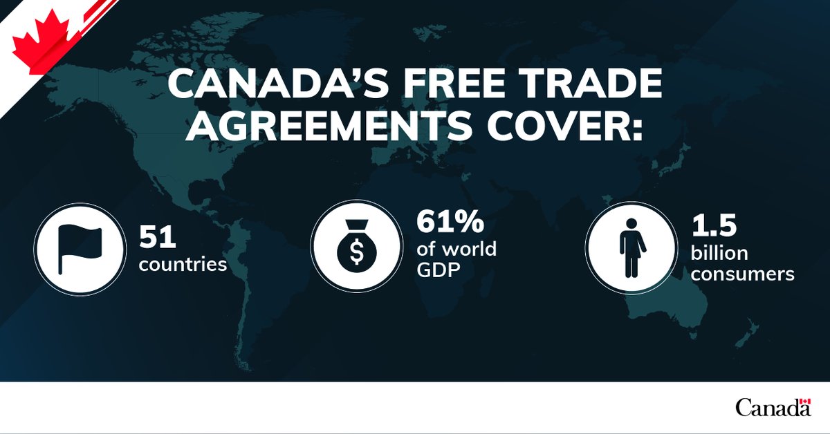 TCS_SDC's tweet photo. Canada’s #FreeTradeAgreements 🇨🇦 give #Cdnbiz a competitive edge abroad. We can help you to take full advantage of the benefits these agreements offer for global expansion! 🌎
 
See what’s in it for you: https://t.co/tvSX3cg4hW https://t.co/KvYpgV0MwE