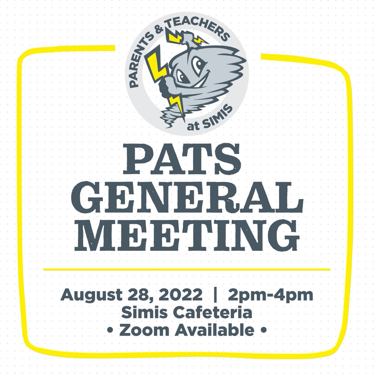 SimisPATS's tweet image. Join us this Sunday for our PATS General Meeting! Childcare is provided, please RSVP to attend: bit.ly/RSVPAug28PATS  #simis #madisonaz #madisonsimis #simispats