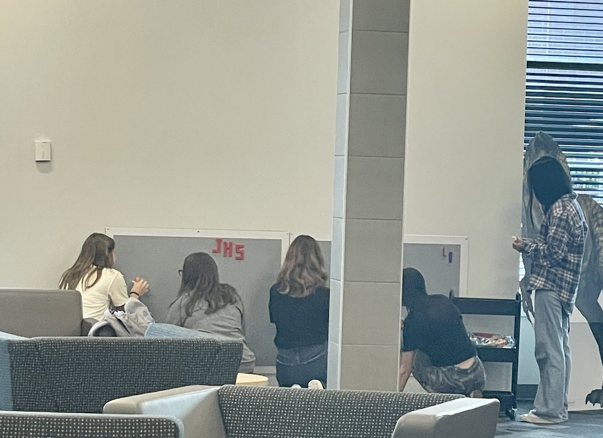 JenksHSMedia's tweet photo. We love to see students enjoying our new Lego wall! https://t.co/kvbcWafI3z