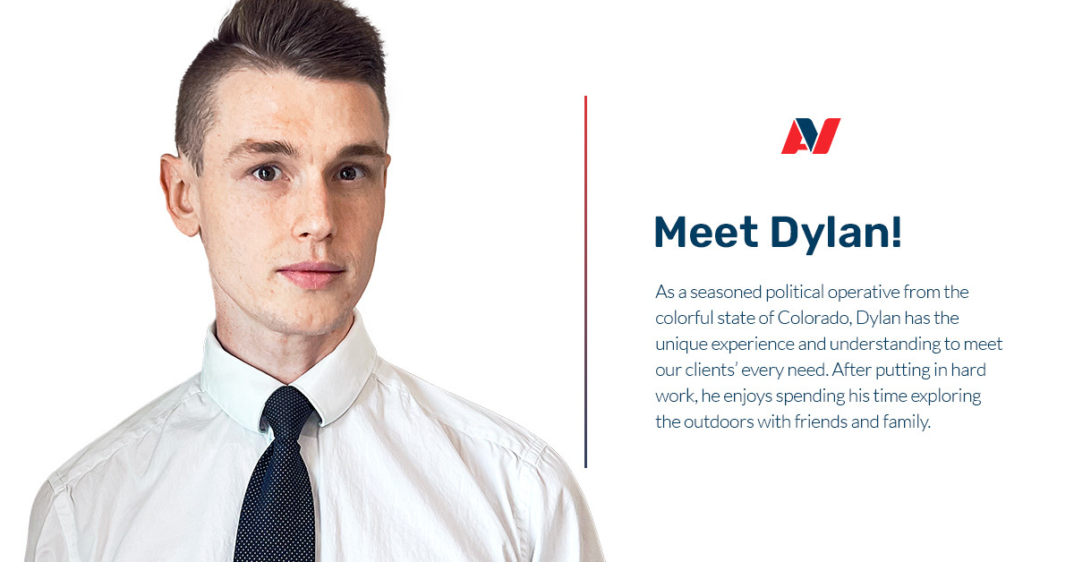 TeamAdVictory's tweet photo. Join us in welcoming our newest AdVictory team member, Dylan! With years of political experience and a can-do attitude, Dylan will be a vital asset heading into our biggest cycle yet. Welcome, Dylan! #MeetTheTeam https://t.co/qCrCsKqJZZ
