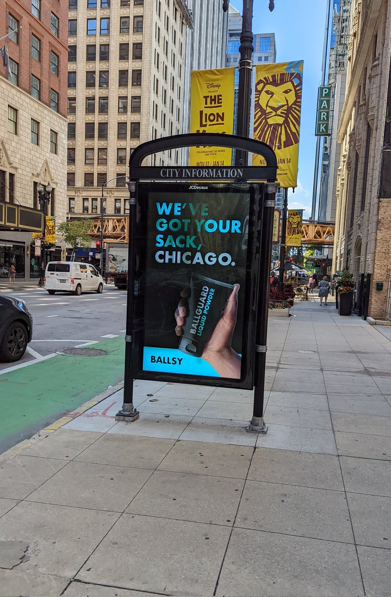 These ads for Ballsy are everywhere in downtown Chicago. <a href="/ballsybrand/">Ballsy</a>