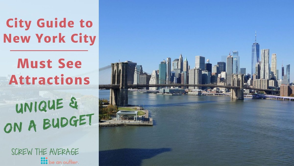 ScrewTheAverage's tweet photo. No need to break the bank when visiting New York City. Check out our list of over 30 free &amp; cheap attractions across the city, plus sightseeing &amp; public transportation tips!
#ScrewTheAverage #BeAnOutlier #Travel #BudgetTravel #CityGuide #WanderLust
https://t.co/xjM2jHiVzk https://t.co/dw7tt2k2nD