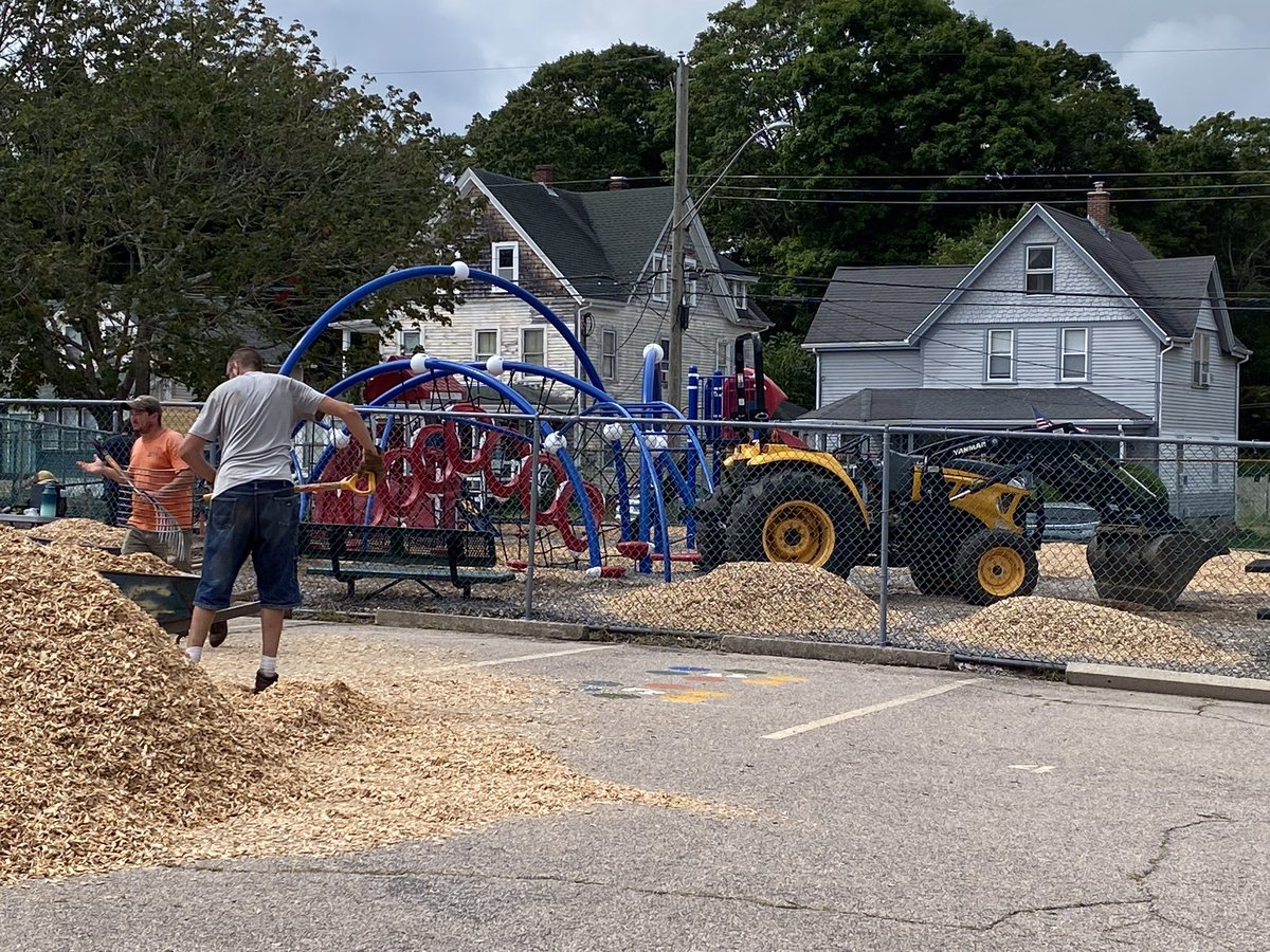 stmichaelsct's tweet photo. Getting the playground ready for the new school year! We are looking forward to the first day of school! #backtoschool https://t.co/39gXjnVFzK