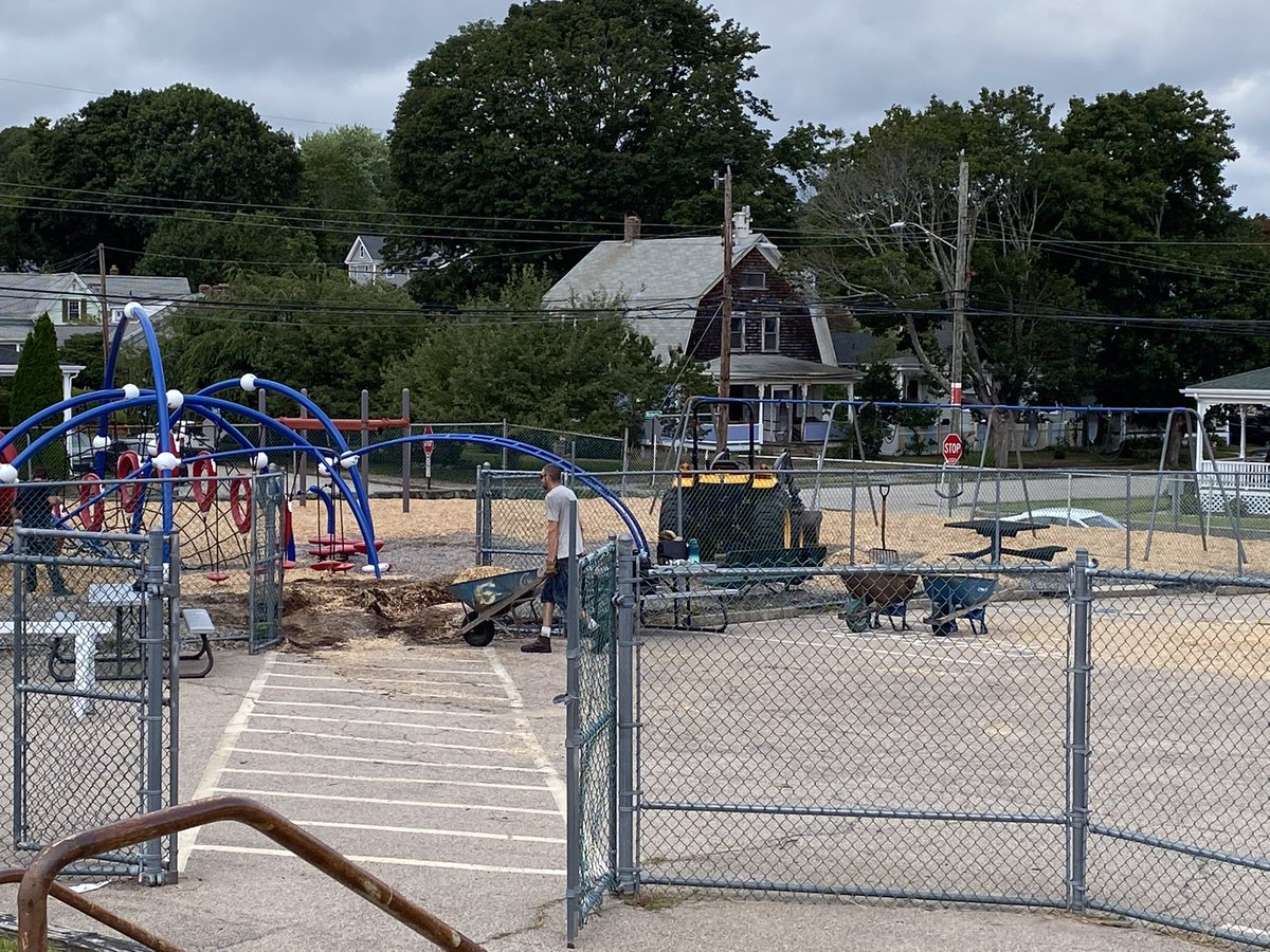 stmichaelsct's tweet photo. Getting the playground ready for the new school year! We are looking forward to the first day of school! #backtoschool https://t.co/39gXjnVFzK