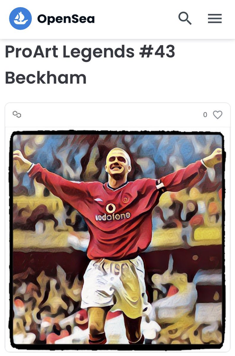 ProArtSuperstar's tweet photo. David Beckham back in his Manchester United days!

I really like this NFT artwork, very happy with it! Let me know what you think 

#DavidBeckham #nft #nftart #OpenSeaNFT #NFTartist #NFTCommmunity https://t.co/6ciGUsbWN8