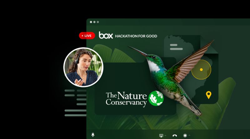 BoxPlatform's tweet photo. Calling all @Box customers! Gather together with your colleagues for the first Box Hackathon for Good, benefitting @nature_org #boxworks #hackathon4good https://t.co/dWiniO19pl https://t.co/VCOzECUV0f