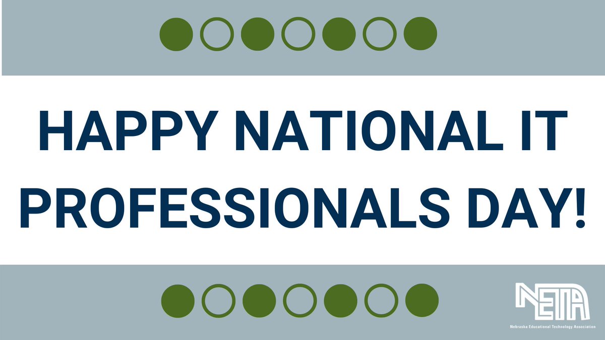 Today is National IT Professionals Day! 🖥️ 💻 📱 

Tell your IT department thank you &amp; tag your favorite IT professional to let them know you appreciate ALL that they do. #yourNETA is grateful! #NETATechStar