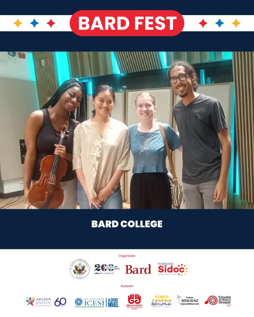 sidocfundacion's tweet photo. ¡Este miércoles el parche es musical!
A las 6:30 p.m. en la sala Beethoven de @bellasartesc realizaremos el #BardFest, un concierto para celebrar los 200 años de amistad entre EEUU y Colombia (1/2) https://t.co/znErgsH9l7