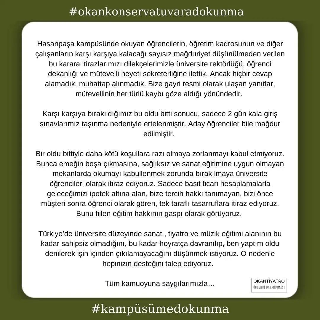 DayanismaOkan's tweet photo. #okankonservatuvaradokunma
#kampüsümedokunma https://t.co/42HopGcUDY