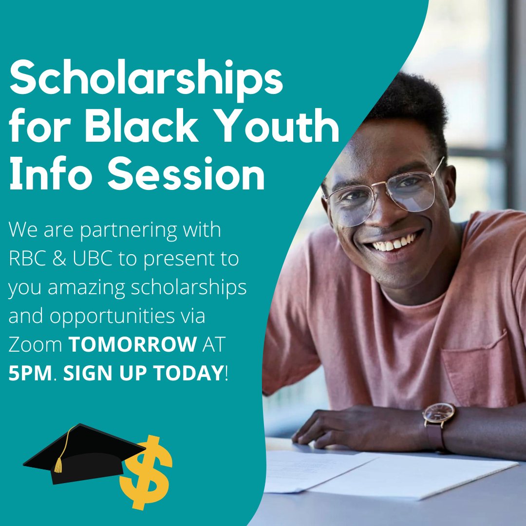 ccachcan's tweet photo. It's never too late to sign up for this great info session happening online tomorrow evening if you want to hear all about huge scholarships and post-secondary programs for black youth! Click the link in our bio to sign up! https://t.co/Jsaa1IOrz6
