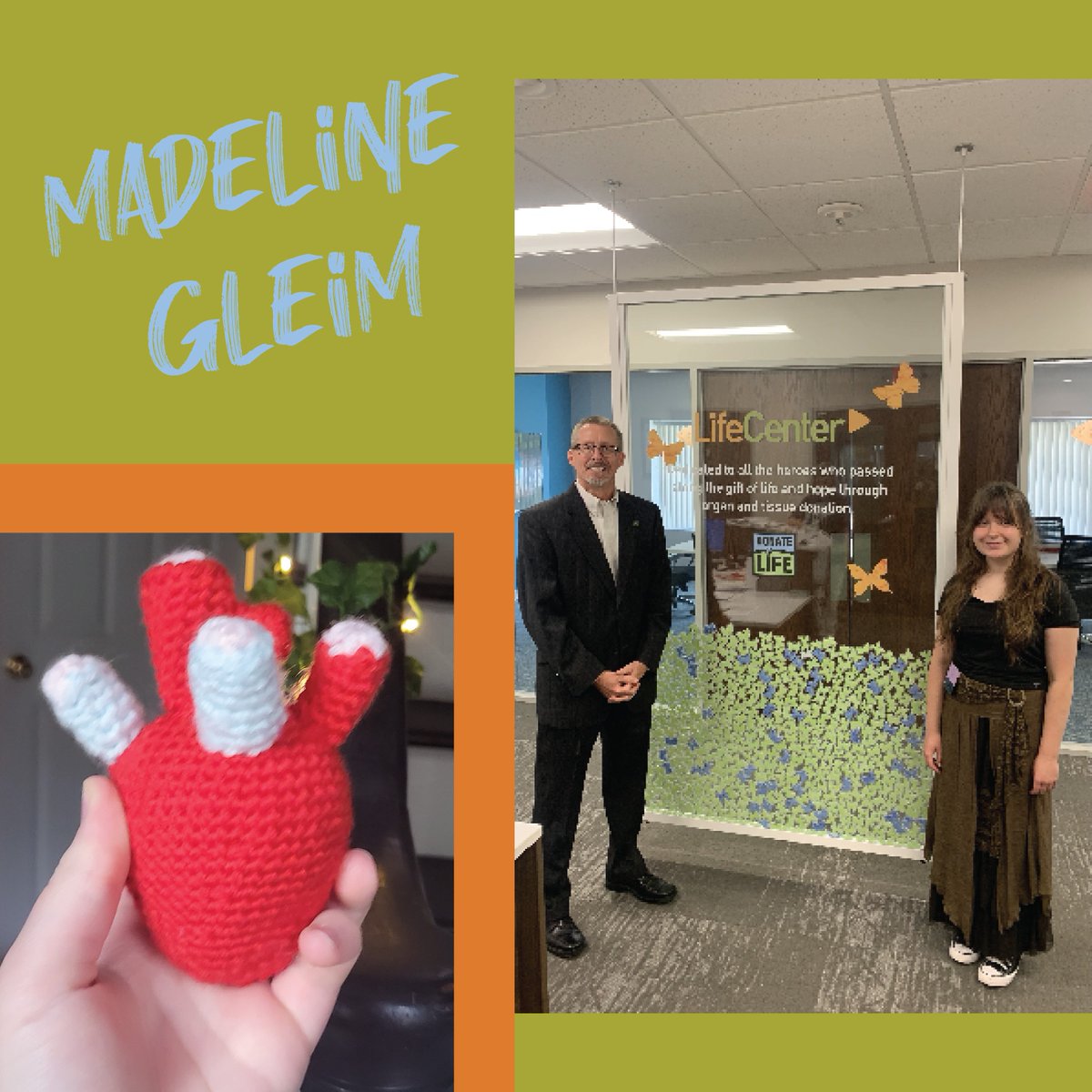 NetworkForHope_'s tweet image. Last week we had the pleasure of meeting Madeline Gleim, one of the extremely talented winners of the #LifeCenter Student High School Rival Design Challenge. The Design Challenge kicked off LifeCenter’s Donate Life Month celebration in April. #SHSR #DesignChallenge
