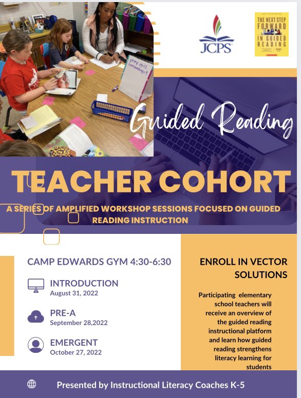 LydianAndrea's tweet photo. Need support implementing effective guided reading instructional practices in your classroom to accelerate your readers?! Our Instructional Literacy Coaches are providing an opportunity for teachers to get this professional development throughout the school year…come on out! https://t.co/gE8KgpJxIk