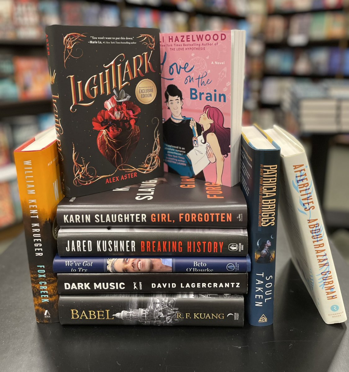 Lots of great new releases came out today! While you’re here don’t forget our #bnbookhaul is still going on! 50% off of hundreds of hard cover books through 9/5. @byalexaster @SlaughterKarin @kuangrf #book
