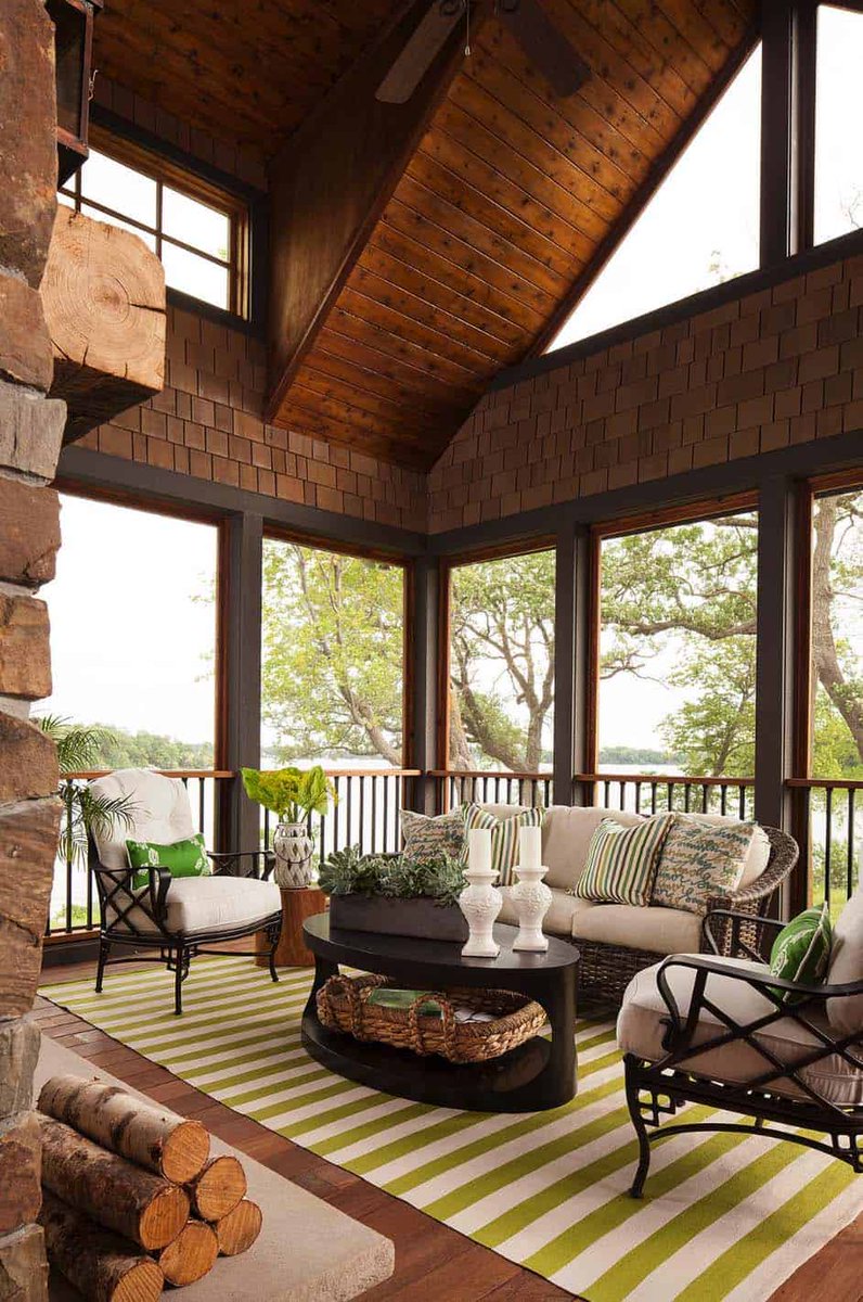 30+ Fabulous Screened-In Porch Ideas Boasting Woodsy Views onekindesign.com/2019/03/08/fab…