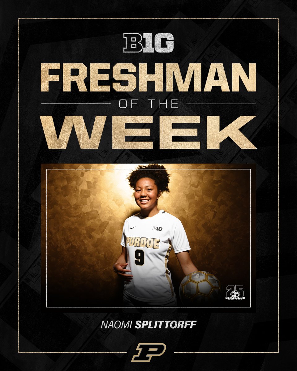 One game, one game-winning goal, one Big Ten award.

Naomi Splittorff didn't waste any time in earning her first #B1GWSOC honor. Congrats, Naomi! 👏

#BoilerUp 🚂⚽️