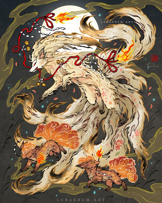 three foxes  