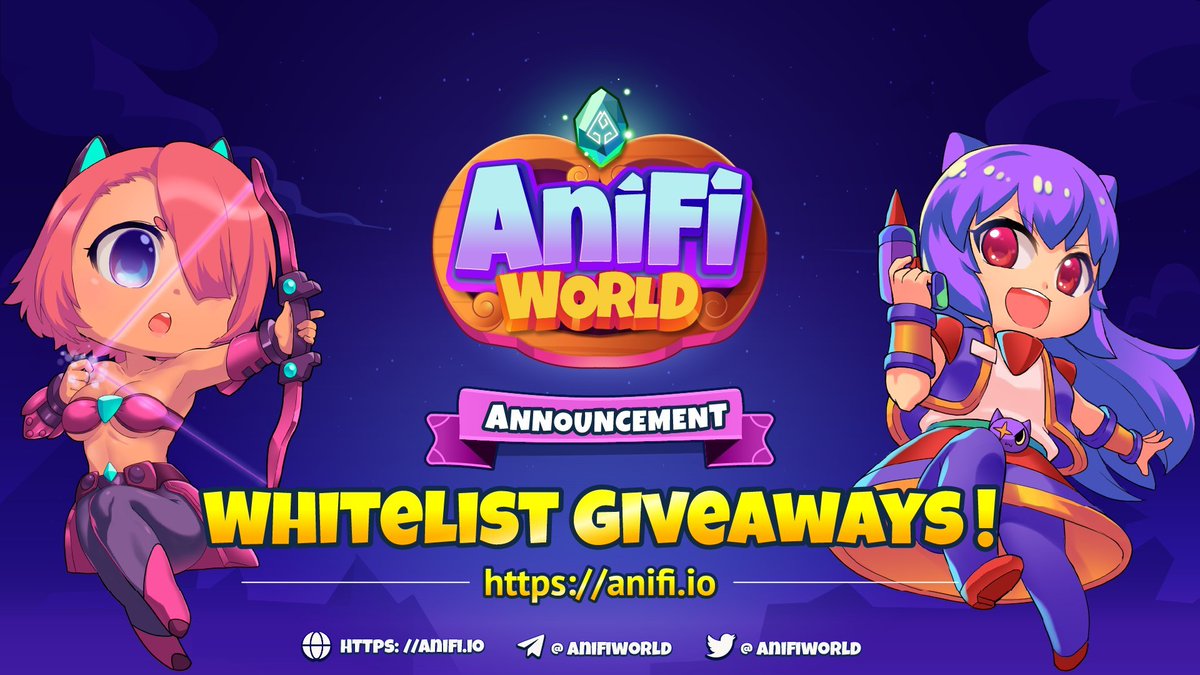 🎉Hey Anifians, our whitelist contest on gleam is live now
Participate to get yourself a whitelist spot!!🎉

⏰Campaign Time: August 23rd - August 28th
🎁Rewards: 88 Whitelist Spots for top 88 participants

▶️ Link: bit.ly/3AGB8G7

#NFT #GameFi #Airdrop #Giveaway #BSCGEM