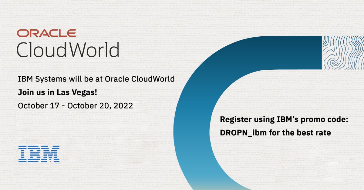 dabmtbski's tweet photo. Get ready for #IBM at #Oracle #CloudWorld! Register here: https://t.co/yNBK8WEKDk with promotion code DROPN_ibm for $200 off and gain access to exclusive IBM experiences! #PowerSystems #IBMPowerSystems https://t.co/Jm3b1iO0c8