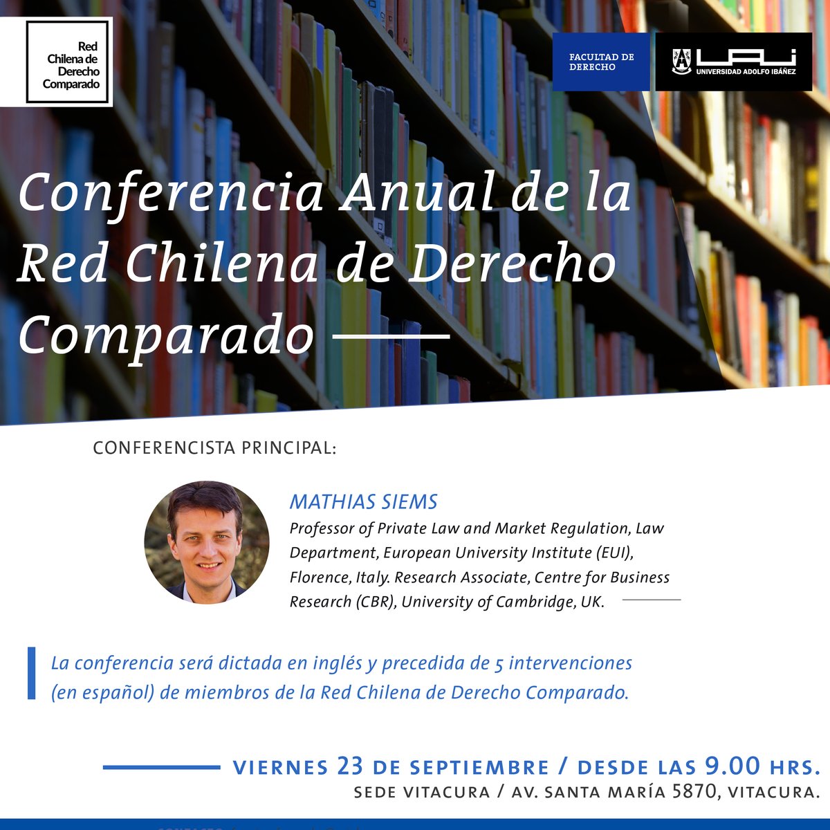 MaElisa_Morales's tweet photo. Los invito a inscribirse como asistentes a este seminario presencial que organizamos la @RChDerComparado, la Universidad Adolfo Ibáñez con  @AlbertoPinoE y @mariaithurria  y el patrocinio de mi proyecto Fondecyt.

Imperdible. 
Link de inscripción: 
https://t.co/gZrqvUrBYC https://t.co/mpp9Jz3lnS