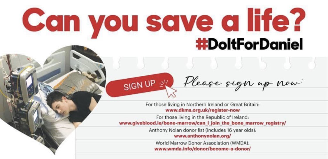 padraig_delargy's tweet photo. If you do one thing today, sign up and #doitfordaniel - you could save a life β€οΈ https://t.co/uLRRoO66gs