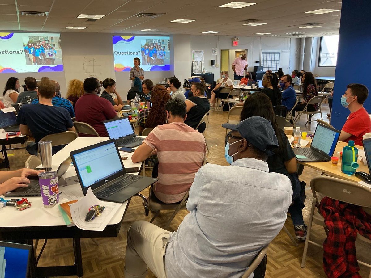 YouthBuildPHL's tweet photo. Staff Mental Toughness Day 2 is well underway!
S/O to our new and returning staff for bringing great energy and enthusiasm today!
We’re pumped and excited to welcome a new group of young people next week for student mental toughness! #YBPhilly #YBReady #YB2023 https://t.co/VHonYQ7twa