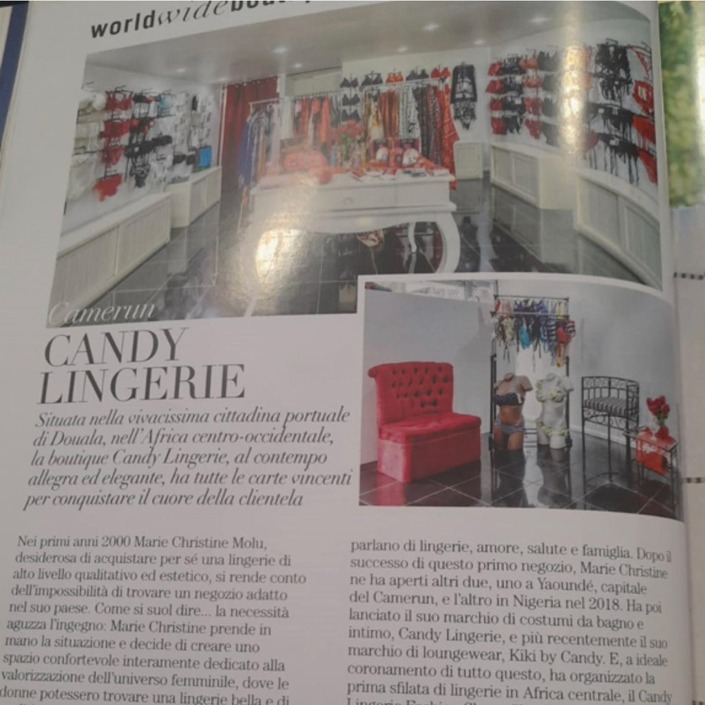 mcmolu's tweet photo. @CANDYLingerie featured in the July issue of the world renowned italian magazine LINEA INTIMA 💃🏾🙏🏾
So proud, so grateful. Thank you 🙏🏾
#CandyLingerieToTheWorld #CandyLingerie
#LineaIntima #IntimaGroup #TheBestOdIntimaAwards #WorlwideBoutique #Italy #Lingerie #Cameroun https://t.co/jQOLnFex8h