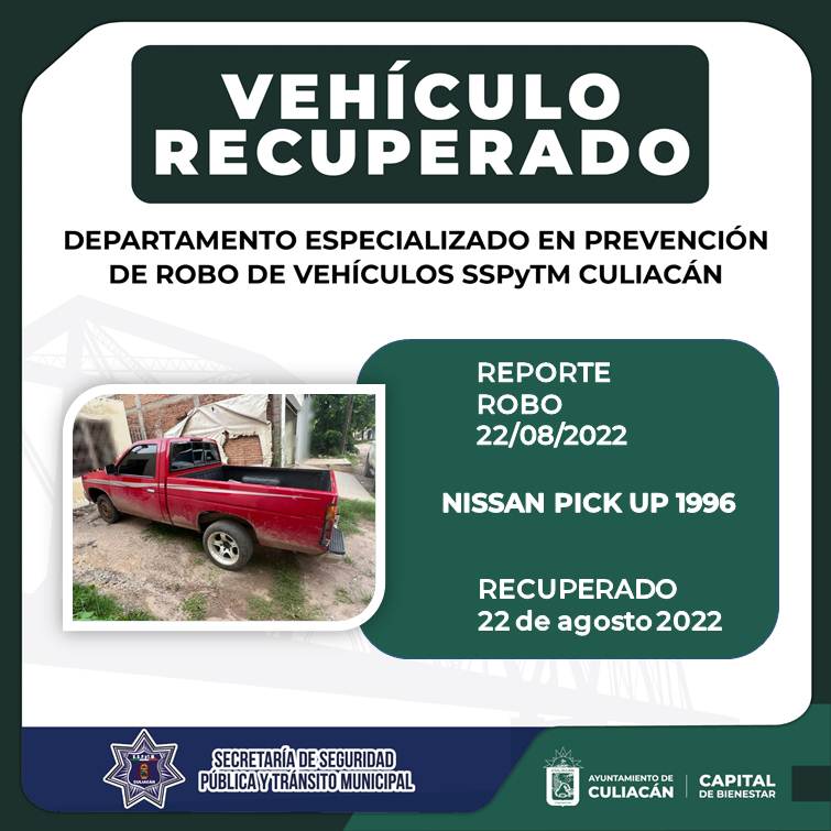 SSPyTM_Culiacan's tweet photo. #VehículosRecuperados ll Estos son los vehículos recuperados del 18 al 22 de agosto, por elementos del Departamento Especializado en Prevención de Robo de Vehículos de la SSPyTM Culiacán. (1)

#SSPyTM #DEPROV #CapitaldeBienestar #911Emergencias #C4iSinaloa https://t.co/z6z3wfWPYh