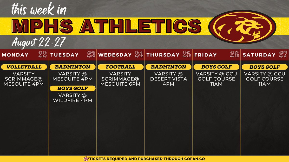 mphs_athletics's tweet photo. UPDATE! Football scrimmage game time has been updated. 

This week for your Pride Student Athletes! #ROLLPR1DE #EmbraceTheChase #mphsathletics https://t.co/1wbWbscyjY