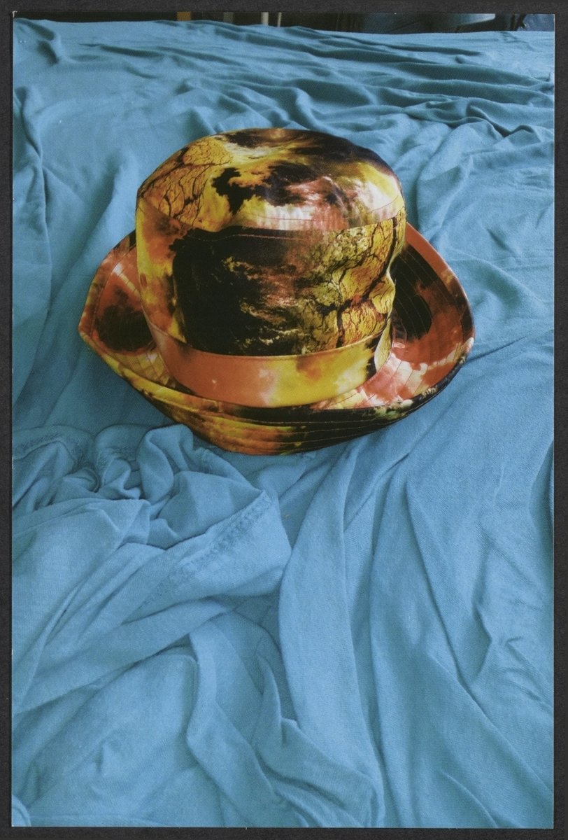 studiomuseum's tweet photo. "As a child, I was taught that leaving a hat on the bed is unlucky, and that I shouldn't wear yellow. But I've always loved to swim in the summer style of New York's street vendors, so when I saw this hat I couldn't resist." —Nayland Blake
#StudioMuseum #HarlemPostcards https://t.co/vkD7K1v9ai