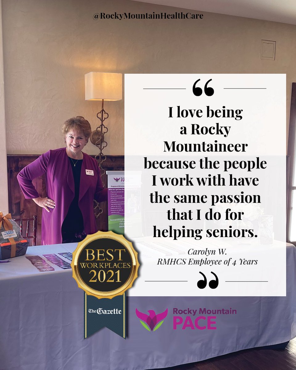 RMHCS's tweet photo. Did you know Rocky Mountain Health Care Services won Best Workplace for 2021? With happy employees, comes happy participants.
#rmpace #rmhcs #bestworkplace2021 #bestworkplace #ilovemyjob #employeetestimony #healthcarejobs #coloradosprings #bestworkplacecoloradosprings https://t.co/56jwmWLOYF