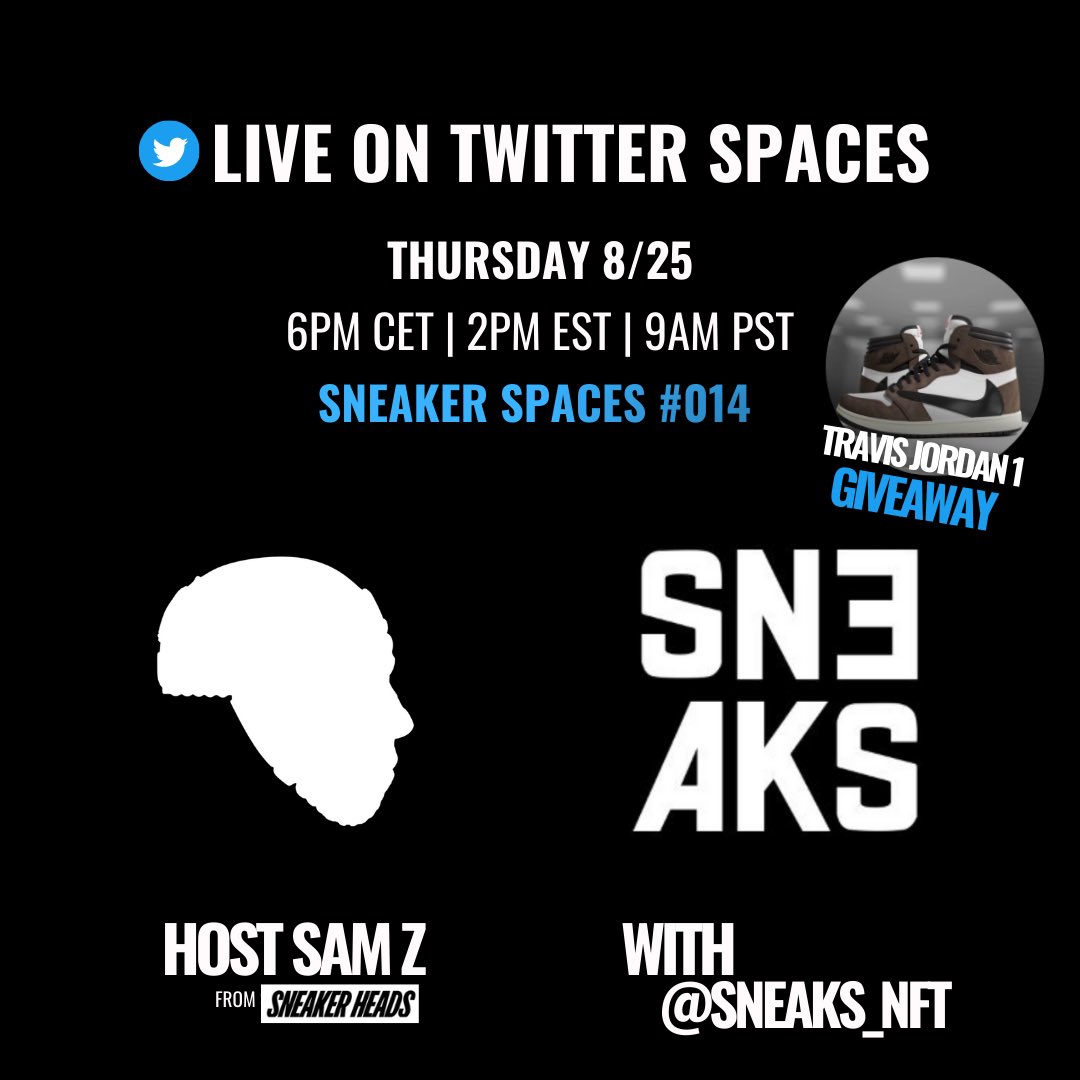 sneakerheadsoff's tweet photo. Join us on Twitter Spaces as we chat with @Sneaks_nft 👟
What is @Sneaks_nft ? Sneaks brings the experience of collecting sneakers into the digital era. Sneaks enables collectors to buy &amp; trade coveted IRL sneakers in a new way. https://t.co/fw82SUxnhg