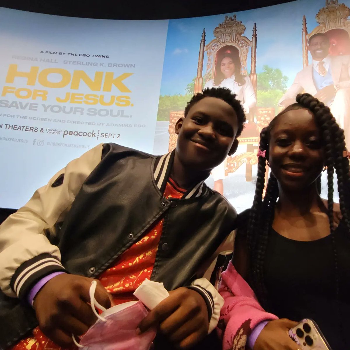 So great finally meeting Brandon Perea in person and catching up with Madison Curry at @honkforjesus Premiere. Sterling K. Brown and Regina Hall turn up the funny!! Had me dying in scenes. Can't wait to see more from @adammaebo and @adanneebo. #HonkForJesus