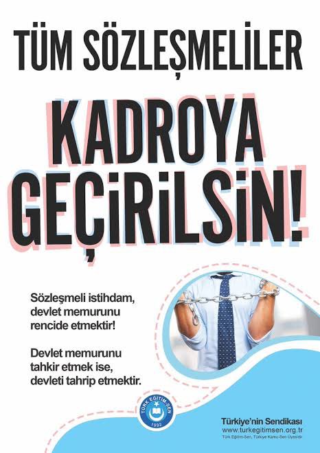 1️⃣ SÖZLEŞMELİLERİN BEKLEDİĞİ, İYİLEŞTİRME DEĞİL, KADRO!
Yeni yasama yılında sözleşmelilerle ilgili düzenlemeler gündeme gelecek.
Bir kez daha çağrıda bulunuyoruz:
Ne 3+1 ne de başka bir formül beklentileri karşılamayacaktır!
⬇️