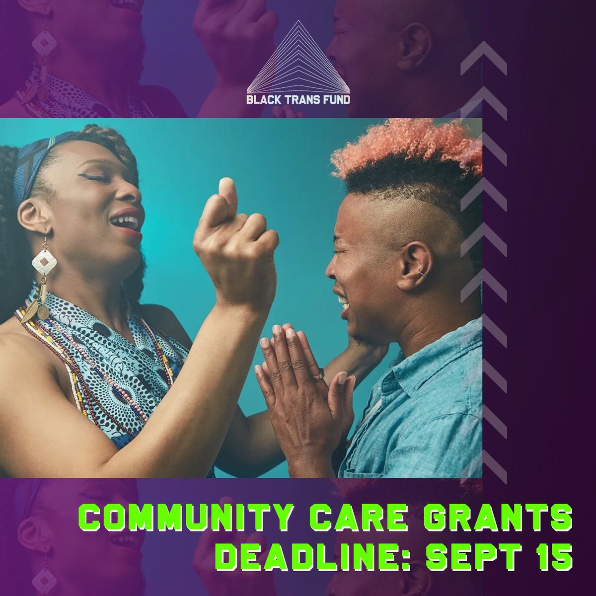 🚨 The deadline to apply for grants is fast approaching!

If you're a 501(c)3 or fiscally-sponsored organization or project based in the US and support and are led by Black trans folks, apply!