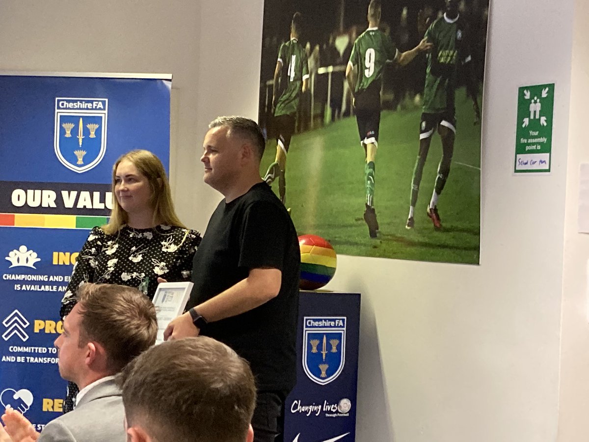 chester_fa's tweet photo. Congratulations to Jim Green Chester FC on collecting the Cheshire FA Grassroots Project of the Year award King George V Sports Hub @Cheshire_FA @CFC_CommTrust @ChesterFC https://t.co/gbjH6EaHhG