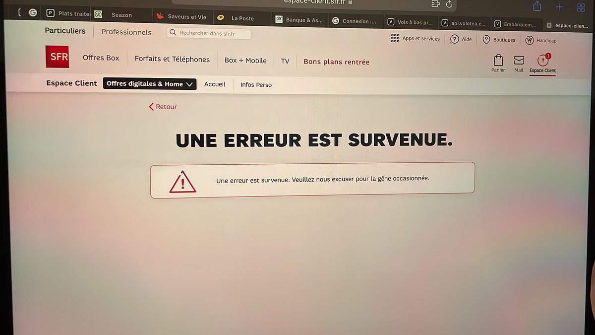 PionierPierre's tweet photo. Bonjour @SFR le service en ligne pour renseigner son adresse mail dans l’espace client ne fonctionne pas depuis ce matin. Pouvez-vous apporter une solution svp ? https://t.co/JKtWYGYSzB