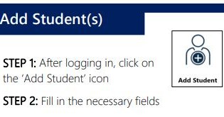 Once you've logged into the Parent Portal - add your students.  Watch this short video on how to create an account and add your students:  youtu.be/CZyyKHZZteI